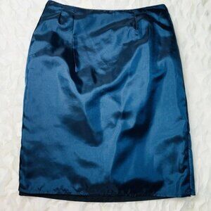 Veronika Maine Cinched Pencil Skirt Sz 10 Dark Iridescent Blue Evening New $169